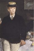 Edouard Manet Le dejeuner dans l'atelier (detail) (mk40) oil